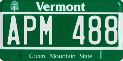 VT license plate APM488