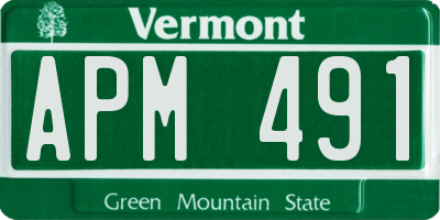 VT license plate APM491