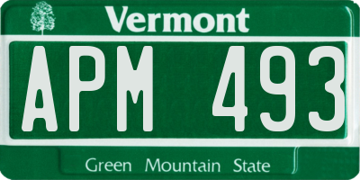 VT license plate APM493