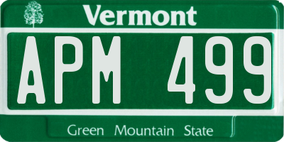 VT license plate APM499