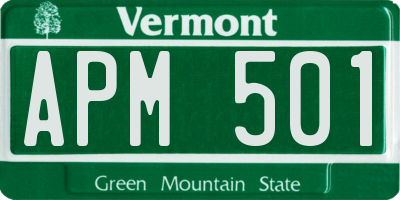 VT license plate APM501