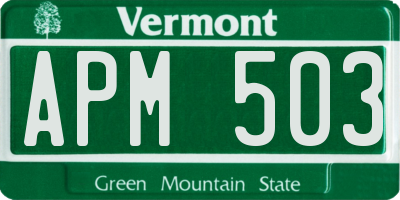 VT license plate APM503