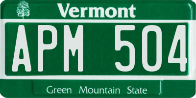 VT license plate APM504