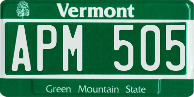 VT license plate APM505