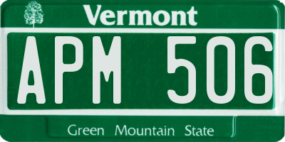 VT license plate APM506