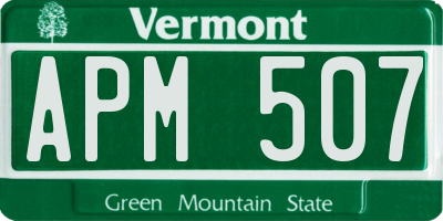 VT license plate APM507