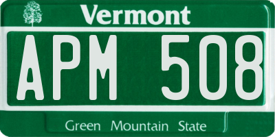 VT license plate APM508