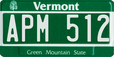VT license plate APM512