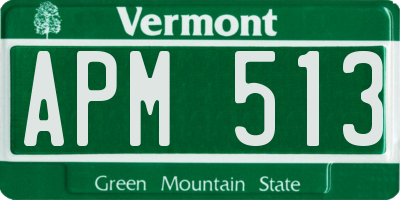 VT license plate APM513