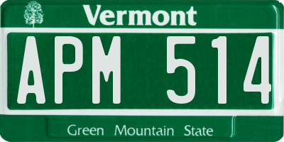 VT license plate APM514