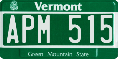 VT license plate APM515