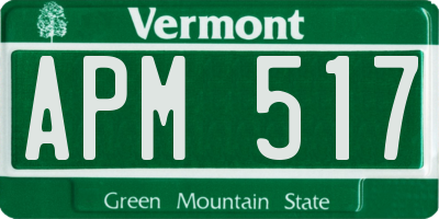 VT license plate APM517