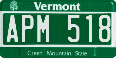 VT license plate APM518