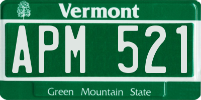 VT license plate APM521