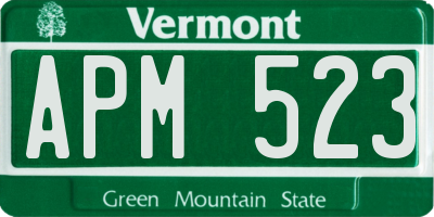 VT license plate APM523