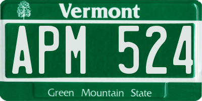 VT license plate APM524