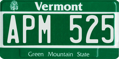 VT license plate APM525