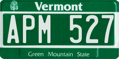 VT license plate APM527