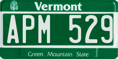VT license plate APM529