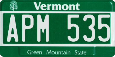 VT license plate APM535