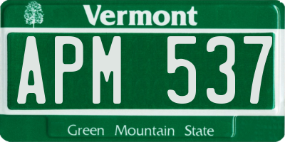 VT license plate APM537