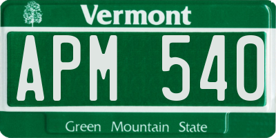 VT license plate APM540