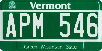 VT license plate APM546