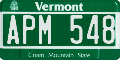 VT license plate APM548