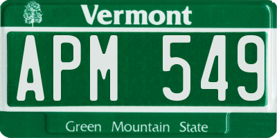 VT license plate APM549