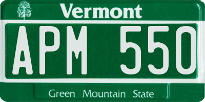 VT license plate APM550