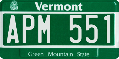 VT license plate APM551