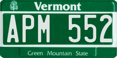 VT license plate APM552