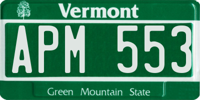 VT license plate APM553