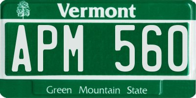 VT license plate APM560