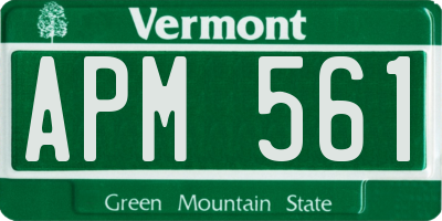 VT license plate APM561