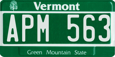 VT license plate APM563