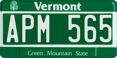VT license plate APM565