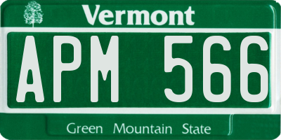 VT license plate APM566