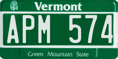VT license plate APM574