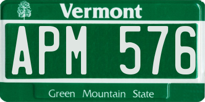 VT license plate APM576
