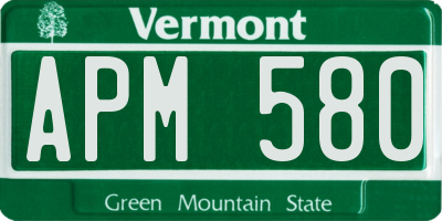 VT license plate APM580