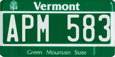VT license plate APM583