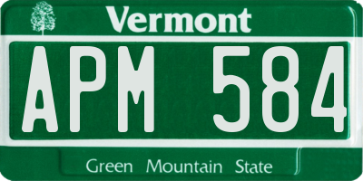 VT license plate APM584