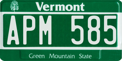 VT license plate APM585