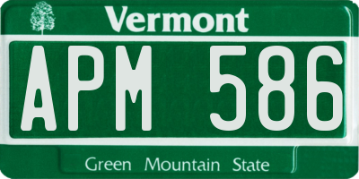 VT license plate APM586