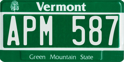 VT license plate APM587