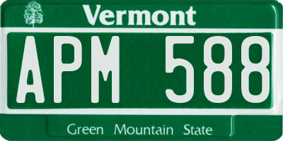 VT license plate APM588