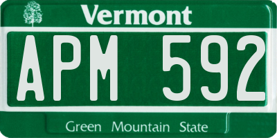 VT license plate APM592