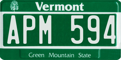 VT license plate APM594