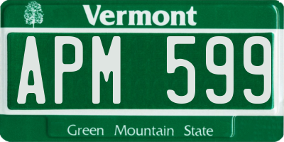 VT license plate APM599